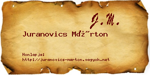 Juranovics Márton névjegykártya