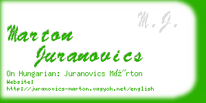 marton juranovics business card